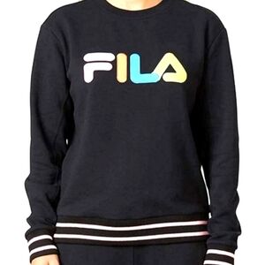 Fila Women's Terry Crewneck Sweatshirt Black Size S